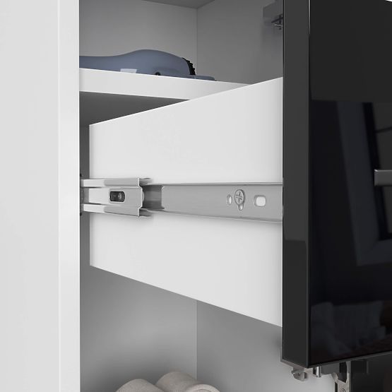 BATHROOM CABINET FIN COLUMN 30 2D 1SZ 85cm BLACK GLOSS