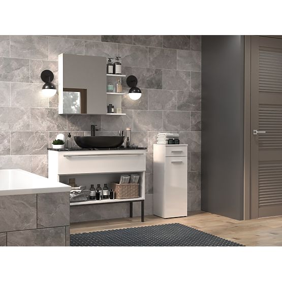 Bathroom Cabinet Nel V DS WHITE GLOSS