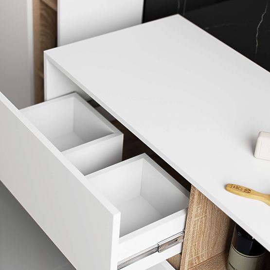 BATHROOM CABINET UNDER SINK VAMI W90 2DR 2S PK WHITE / SONOMA OAK