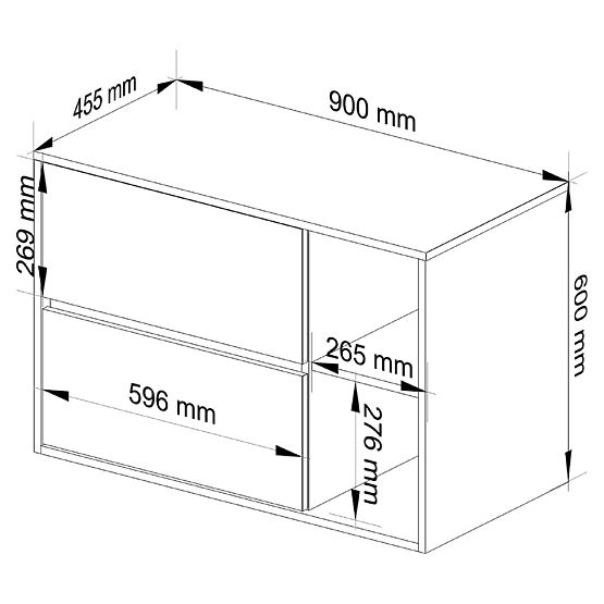 BATHROOM CABINET UNDER SINK VAMI W90 2DR 2SHELF PK OAK ARTISAN / CASHMERE