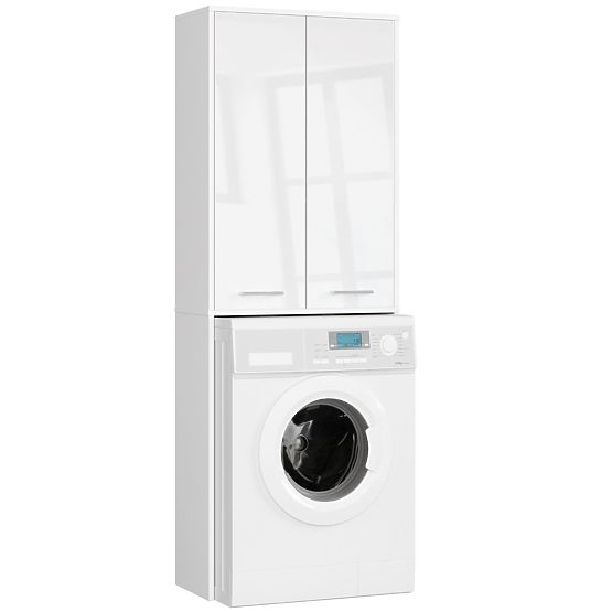BATHROOM COLUMN FIN 180 WASHING MACHINE FULL 2D - WHITE / WHITE GLOSS