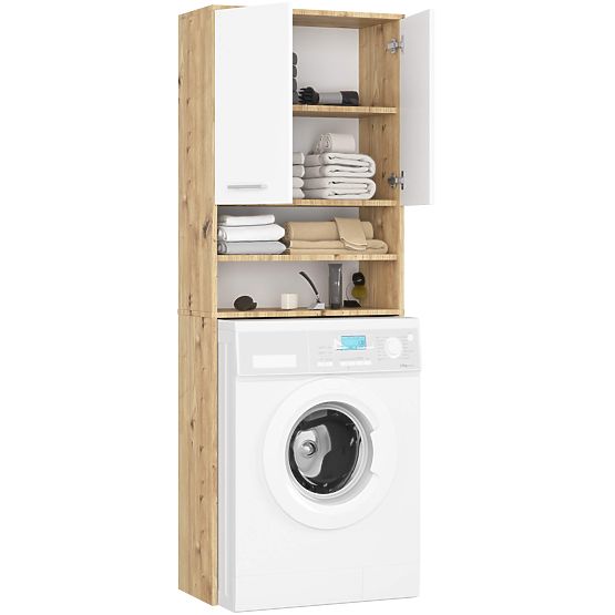BATHROOM SHELF FIN COLUMN 2D WASHING MACHINE ARTISAN - WHITE
