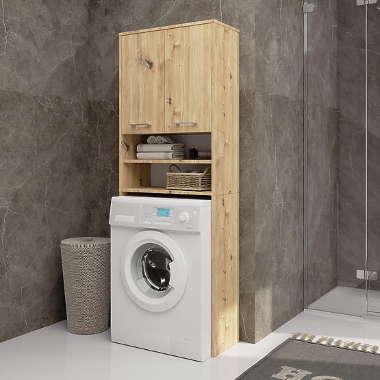 BATHROOM SHELF FIN OVER WASHING MACHINE OAK ARTISAN