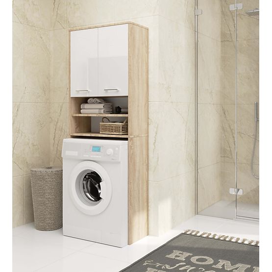 BATHROOM SHELF FIN OVER WASHING MACHINE OAK SONOMA / WHITE GLOSS
