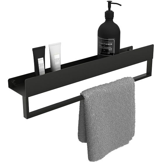 Bathroom Shelf for Bathtub SF01 60 cm Black Matte