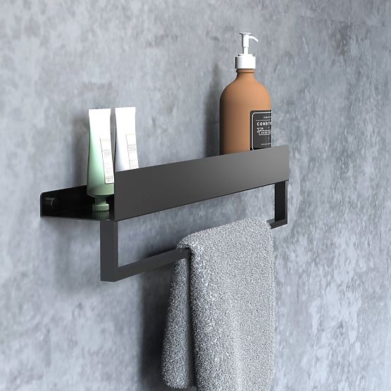 Bathroom Shelf for Bathtub SF01 60 cm Black Matte
