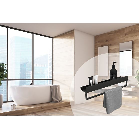 Bathroom Shelf for Bathtub SF01 60 cm Black Matte