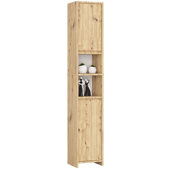 Bathroom Shelf Uni - Artisan Oak - 2 Doors 2 Niches