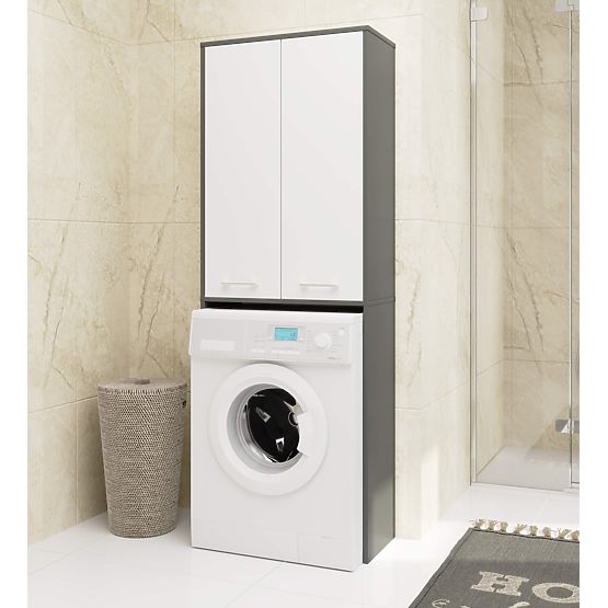 BATHROOM UNIT FIN 180 FOR WASHING MACHINE FULL 2D - GRAY / WHITE