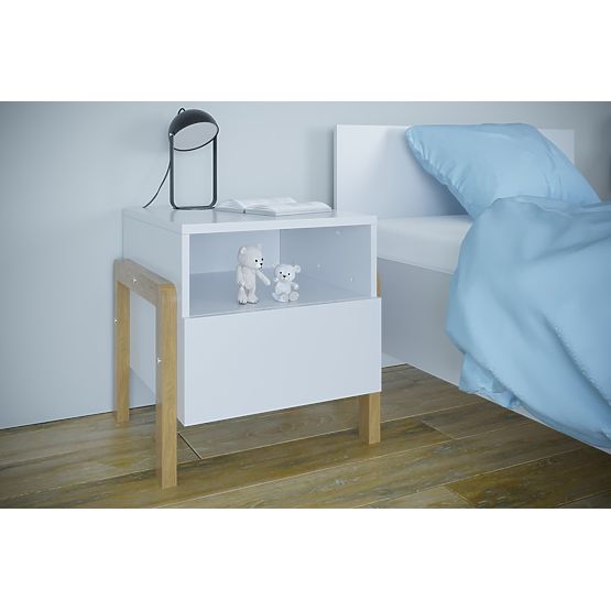 Bedside table Viktor - white
