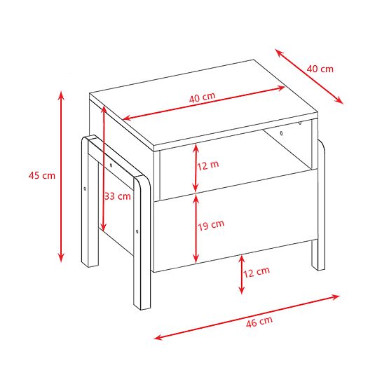 Bedside table Viktor - white