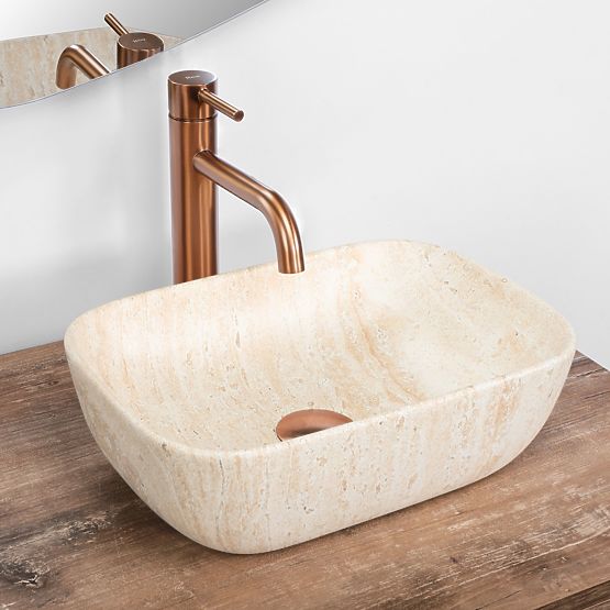 BELINDA MINI TRAVERTINE MATT COUNTERTOP BASIN