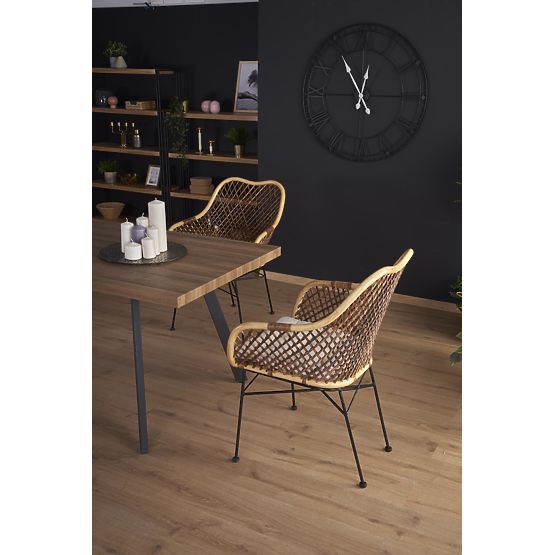 BERLIN Extendable Table 140-180 cm, Top - Walnut, Frame - Black (2p=1pc)
