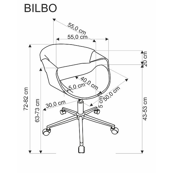 BILBO Office Chair Black/Walnut (1p=1pc)