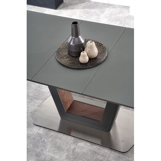BILOTTI extendable table in matte anthracite / walnut (3p=1pc)