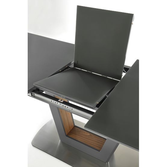 BILOTTI extendable table in matte anthracite / walnut (3p=1pc)