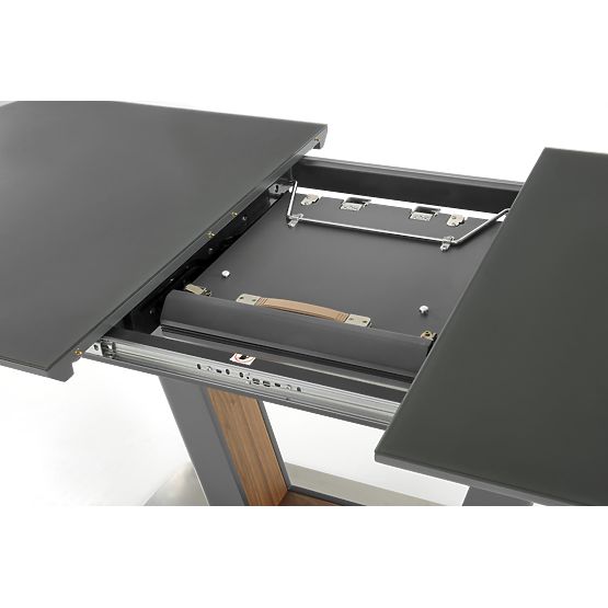 BILOTTI extendable table in matte anthracite / walnut (3p=1pc)