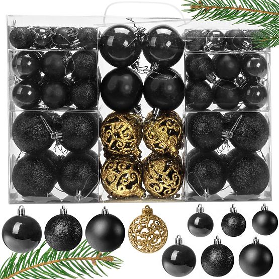 BLACK CHRISTMAS BALLS 100PCS KL-21X04
