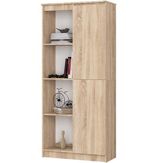 BOOKCASE R80 1D 4P CLP OAK SONOMA