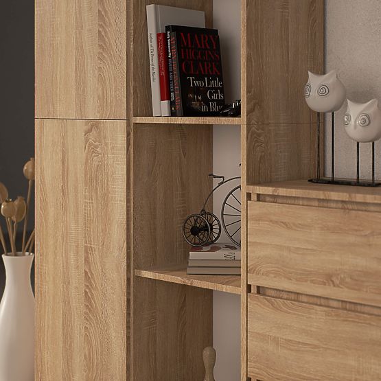 BOOKCASE R80 1D 4P CLP OAK SONOMA
