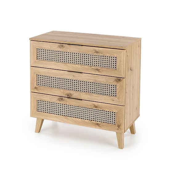 BORNEO KM-2 Chest of Drawers Oak Artisan/Black (1p=1pc)