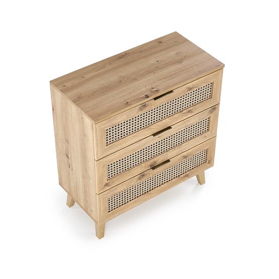 BORNEO KM-2 Chest of Drawers Oak Artisan/Black (1p=1pc)