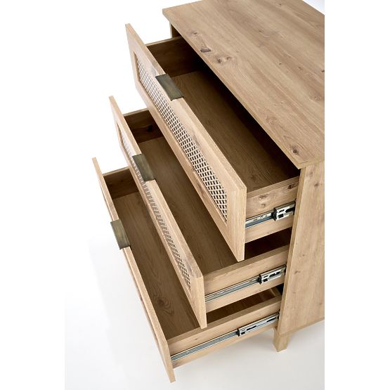 BORNEO KM-2 Chest of Drawers Oak Artisan/Black (1p=1pc)