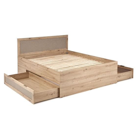 BORNEO LOZ-160 Bed 160 Artisan Oak/Black (4p=1pc)