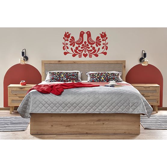 BORNEO LOZ-160 Bed 160 Artisan Oak/Black (4p=1pc)