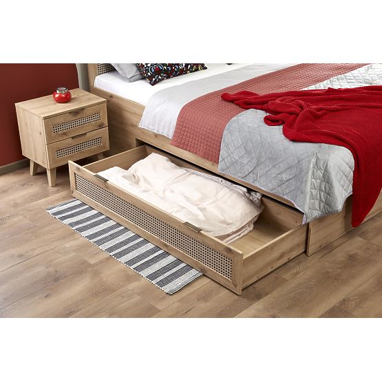 BORNEO LOZ-160 Bed 160 Artisan Oak/Black (4p=1pc)