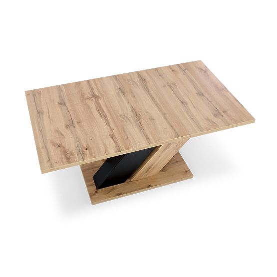 BRANDON Extendable Table 160-200/90 cm Oak Wotan/Black (2p=1pc)