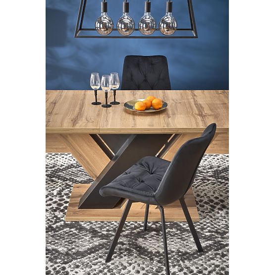 BRANDON Extendable Table 160-200/90 cm Oak Wotan/Black (2p=1pc)