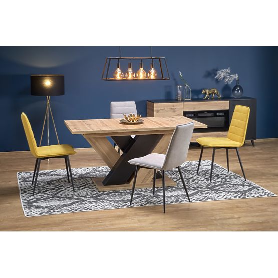 BRANDON Extendable Table 160-200/90 cm Oak Wotan/Black (2p=1pc)
