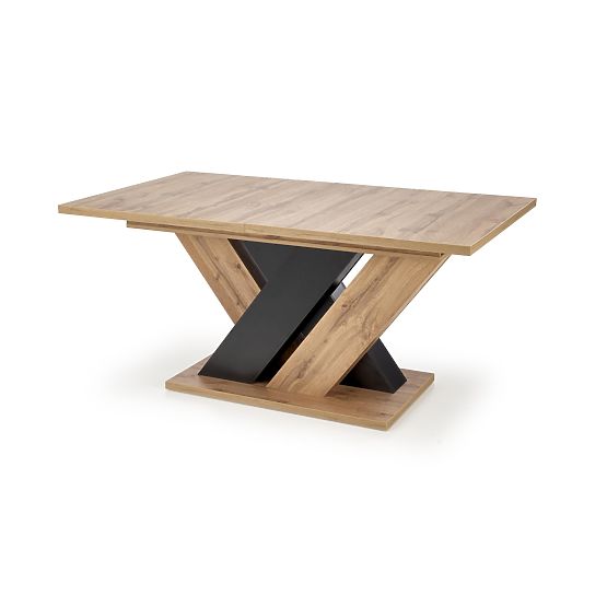 BRANDON Extendable Table 160-200/90 cm Oak Wotan/Black (2p=1pc)