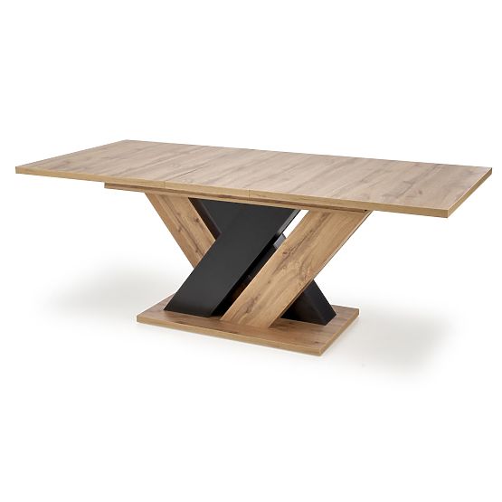 BRANDON Extendable Table 160-200/90 cm Oak Wotan/Black (2p=1pc)