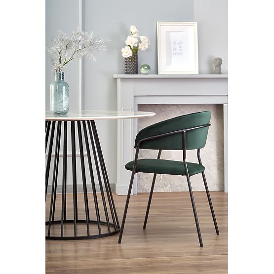 BRODWAY Table Top - White Marble, Leg - Black (2pcs=1set)