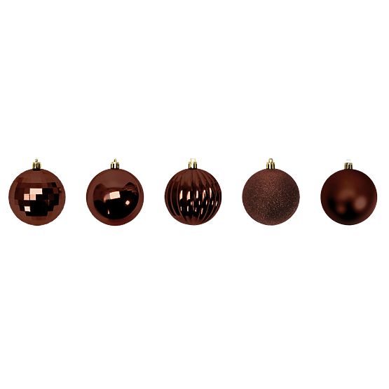 BROWN CHRISTMAS BALLS 34 PCS SYSD1688-038