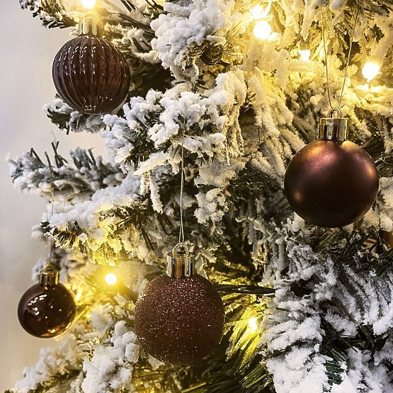 BROWN CHRISTMAS BALLS 34 PCS SYSD1688-038