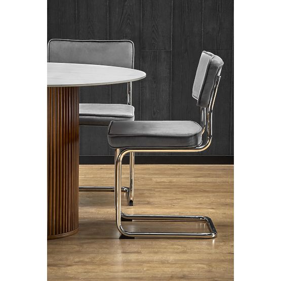 BRUNO Round Table, White Marble / Walnut (2p=1pc)