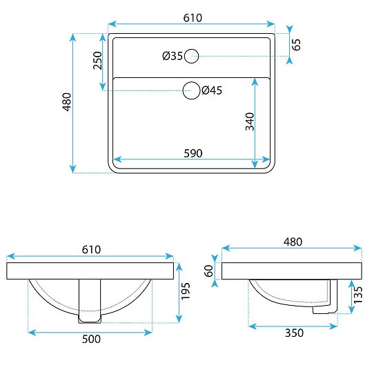 Built-in Washbasin Rea ALISHA