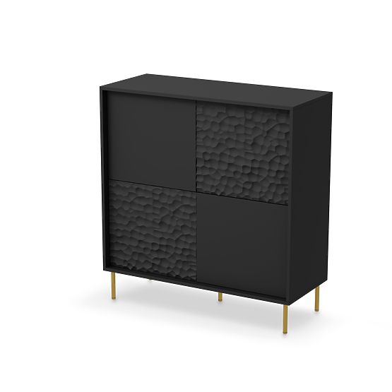 BULLET KM-2 Black Sideboard, Legs: Gold