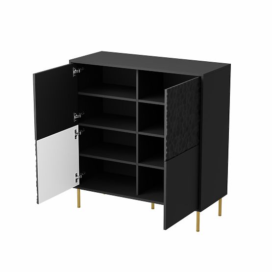 BULLET KM-2 Black Sideboard, Legs: Gold
