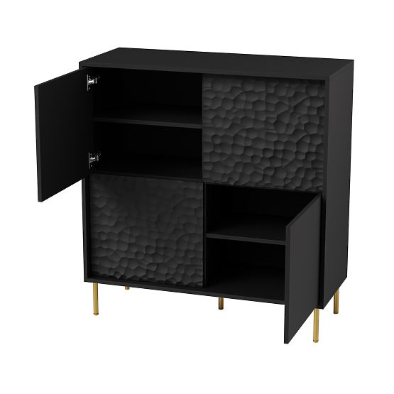BULLET KM-2 Black Sideboard, Legs: Gold