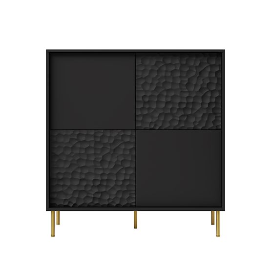 BULLET KM-2 Black Sideboard, Legs: Gold