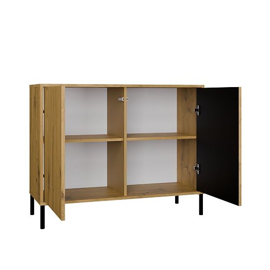 Cabinet with Grooved Front Kamaro 2D Slim / Smooth Artisan Oak Slats