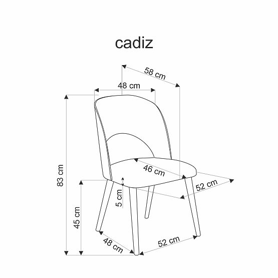 CADIZ Chair Natural Oak / Gray (1p=2pcs)