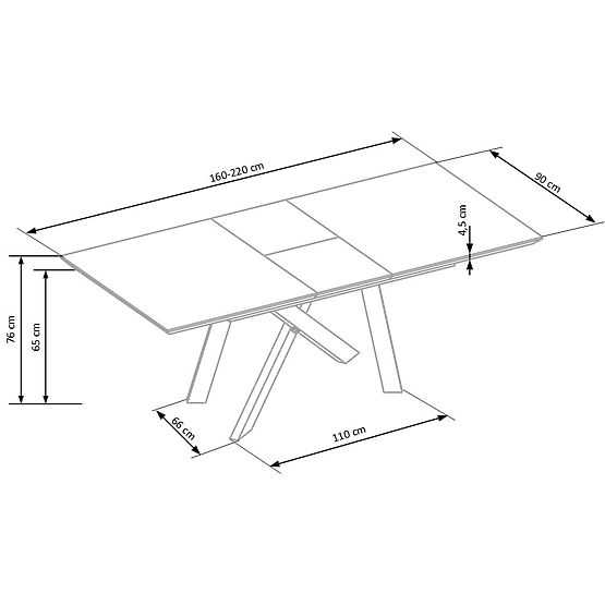 CAPITAL Table 160-200 cm, Golden Oak / Black (2p=1pc)
