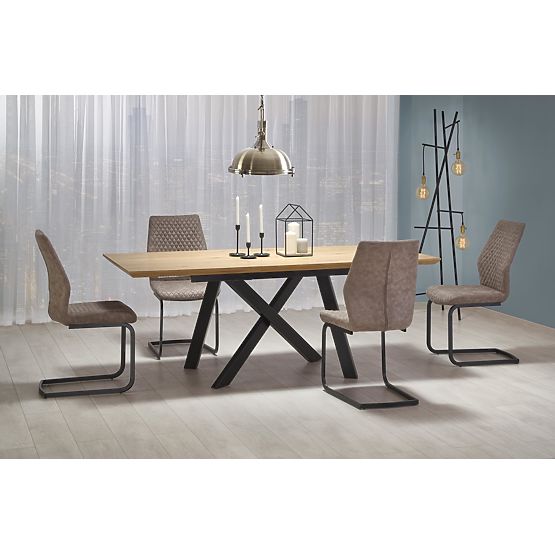 CAPITAL Table 160-200 cm, Golden Oak / Black (2p=1pc)