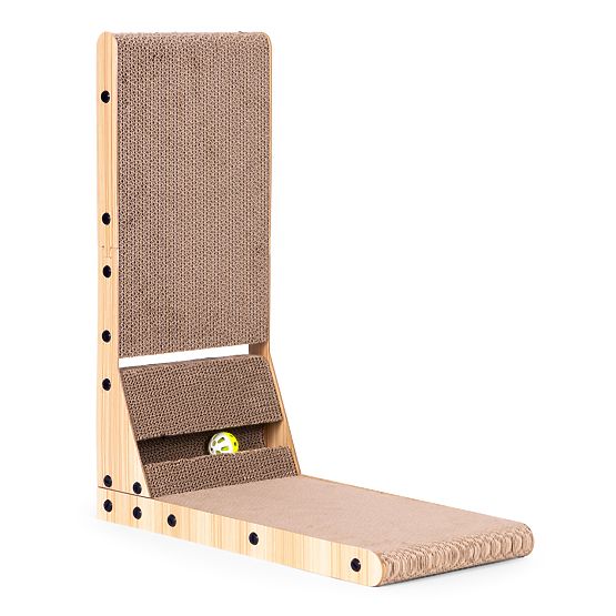 Cardboard Cat Scratcher Corner Bed with Toy Petsi