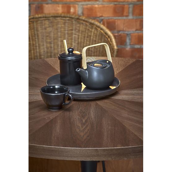 CARMELO round table, top - walnut, leg - black (3p=1pc)